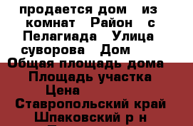 продается дом   из 3 комнат › Район ­ с. Пелагиада › Улица ­ суворова › Дом ­ 26 › Общая площадь дома ­ 65 › Площадь участка ­ 15 › Цена ­ 1 100 000 - Ставропольский край, Шпаковский р-н, Пелагиада с. Недвижимость » Дома, коттеджи, дачи продажа   